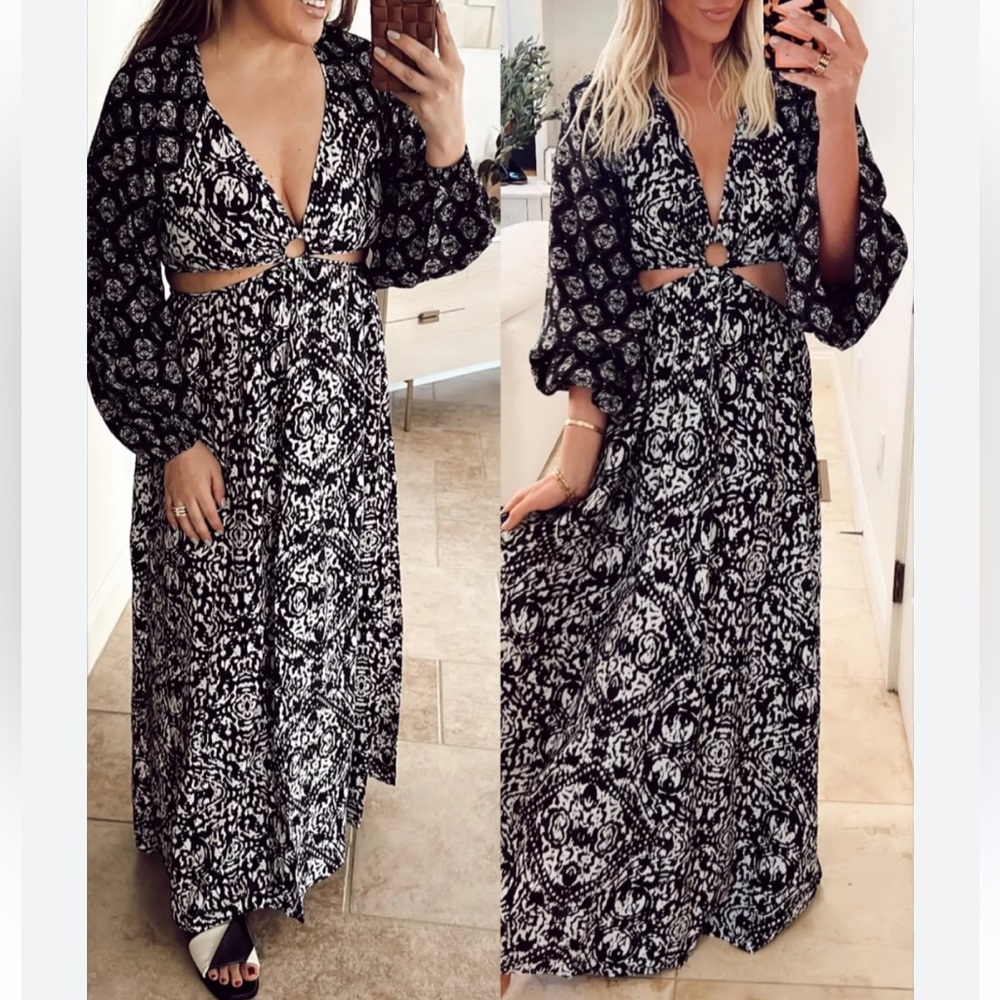 Abercrombie & Fitch Black and White Maxi Dress NWT
